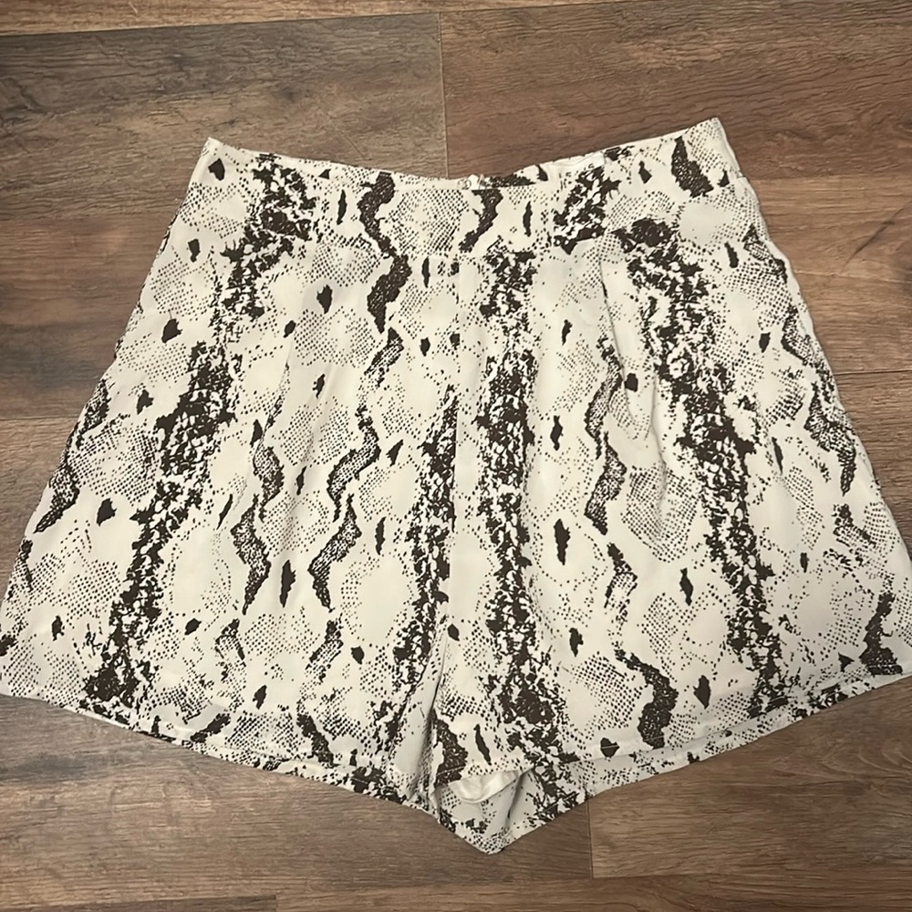 White and brown shorts